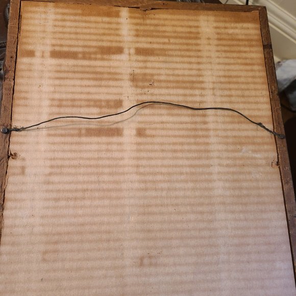 Vintage Framed Textile with Farm And Women - Picture 6 of 6